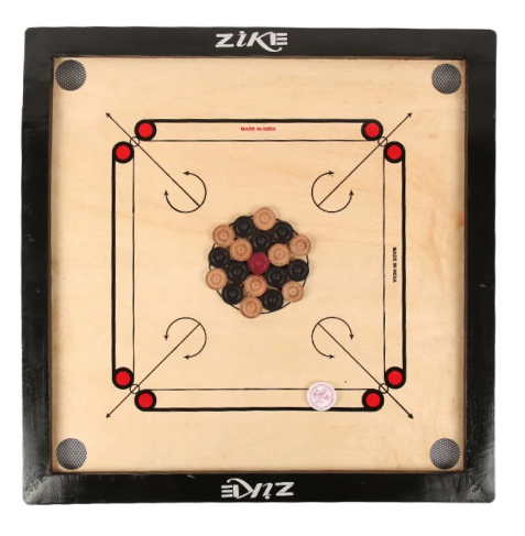 Zike Superior Wooden Carrom Board Kit (Wooden)